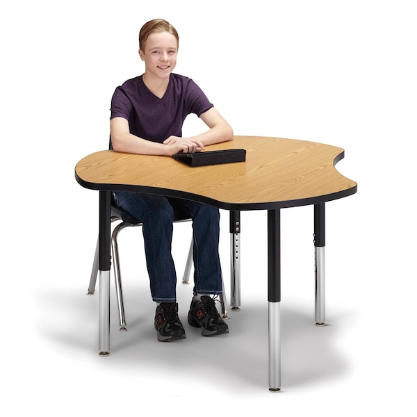 Jonti-Craft Berries Collaborative Hub Table, 44 in. x 47 in., Oak/Black 6311JCS210 - main